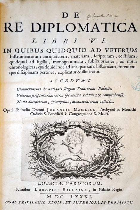 De re diplomatica, 1681